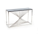 Konzolový stolek COYOTE, kouřové sklo/stříbrná