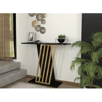 Konzolový stolek FAIRVIEW, černá/marble