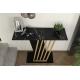 Konzolový stolek FAIRVIEW, černá/marble