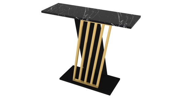 Konzolový stolek FAIRVIEW, černá/marble