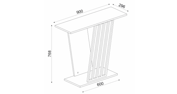Konzolový stolek FAIRVIEW, černá/marble