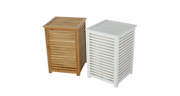 Koš na prádlo ETBASK, bílá/béžová