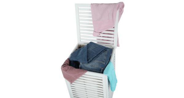 Koš na prádlo ETBASK, bílá/béžová