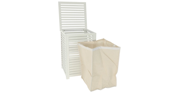 Koš na prádlo ETBASK, bílá/béžová