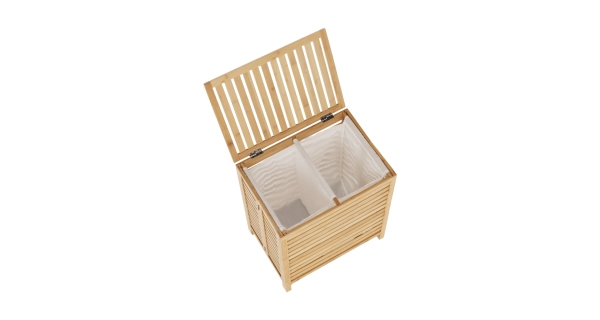 Koš na prádlo ORKNEM, přírodní/bílá