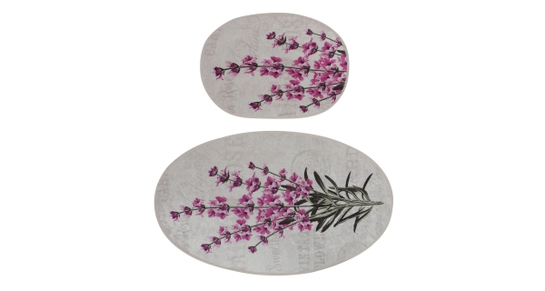 Koupelnová předložka - LEVANDULE, světle hnědá, protiskluz, 2 ks/bal, 50x60 cm, 60x100 cm 