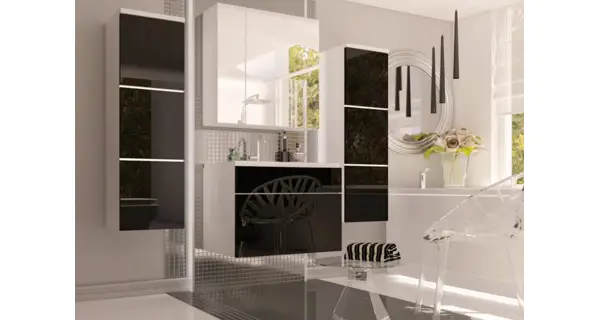 Koupelnová sestava ROMANO, bílý lesk