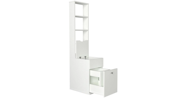 Koupelnová skříňka DAMSEL s regálem, bílá