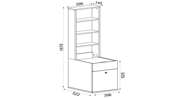Koupelnová skříňka DAMSEL s regálem, bílá