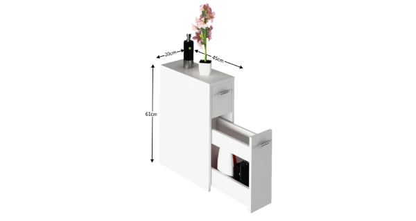 Koupelnová skříňka RILEY s výsuvem, bílá