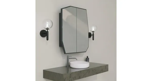 Koupelnová skříňka TREVEL se zrcadlem, černá