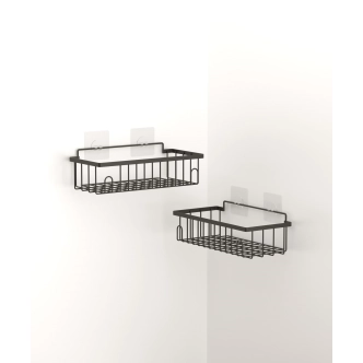 Koupelnový organizér NN01354, černá - sada 2 ks