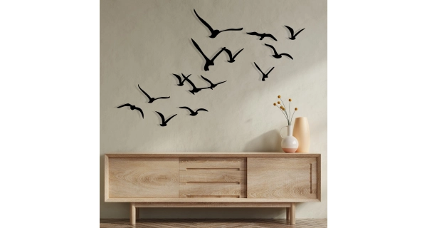 Kovová dekorace na zeď NN01419 - ptáci