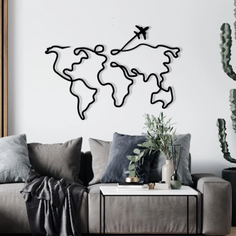 Kovová dekorace na zeď NN01421 - světadíly