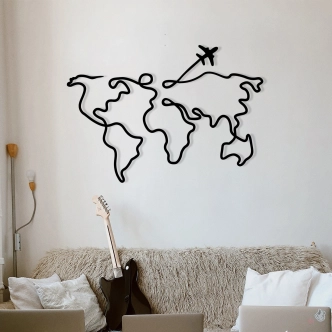 Kovová dekorace na zeď NN01421 - světadíly