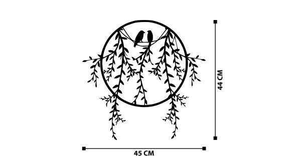 Kovová dekorace na zeď NN01422 - ptáčci