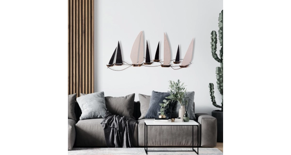 Kovová dekorace na zeď NN01426 - loďky