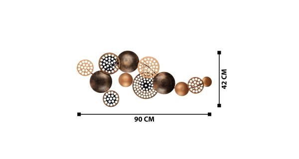 Kovová dekorace na zeď NN01428 - abstrakce