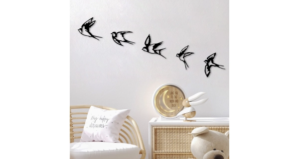 Kovová dekorace na zeď NN01642 - ptáci