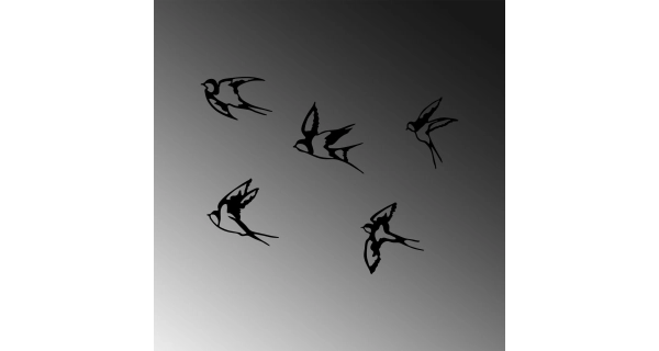 Kovová dekorace na zeď NN01642 - ptáci