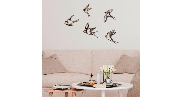 Kovová dekorace na zeď NN01665 - ptáci