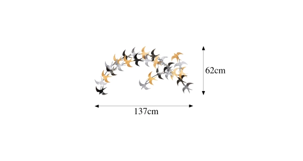 Kovová dekorace na zeď NN01676 - ptáci