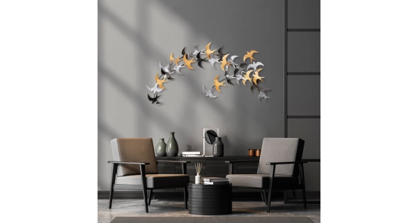 Kovová dekorace na zeď NN01676 - ptáci