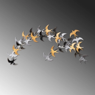 Kovová dekorace na zeď NN01676 - ptáci