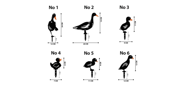 Kovová dekorace NN01261 - kachny