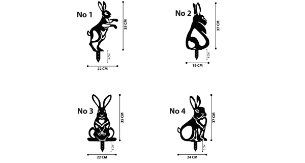 Kovová dekorace NN01263 - králíci