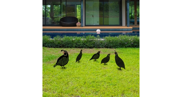 Kovová dekorace NN01264 - křepelky