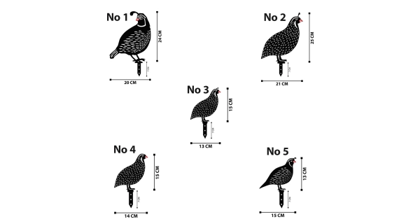 Kovová dekorace NN01264 - křepelky
