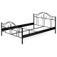 Kovová jednolůžková postel GRANNY 140x200 cm, černý mat