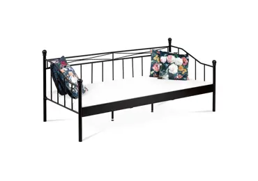 Kovová jednolůžková postel GRANNY 90x200 cm, černý mat