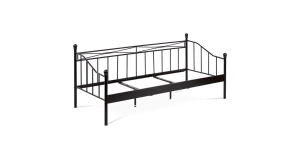 Kovová jednolůžková postel GRANNY 90x200 cm, černý mat