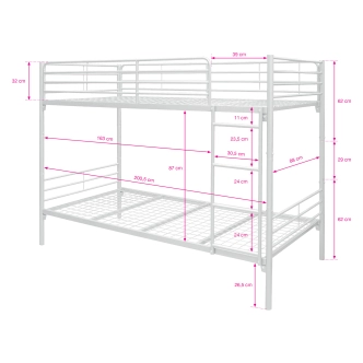 Kovová palanda KEDROSTI, bílá