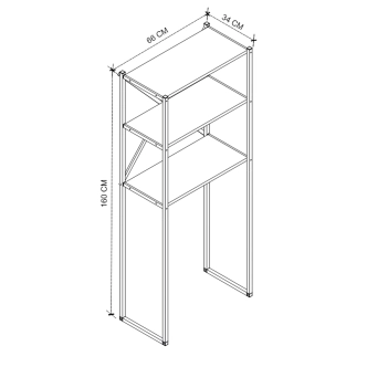 Kovový regál DOEN, černá/antracit