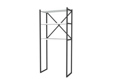 Kovový regál DOEN, černá/bílá