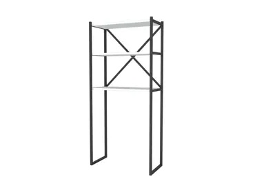 Kovový regál DOEN, černá/bílá