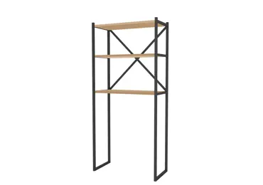Kovový regál DOEN, černá/borovice