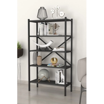 Kovový regál IVELGAR, černá/antracit