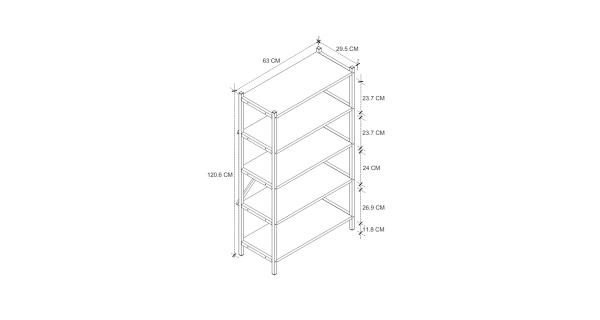 Kovový regál IVELGAR, černá/mars