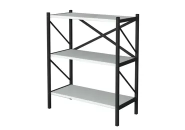 Kovový regál MEBRU 86 cm, černá/bílá