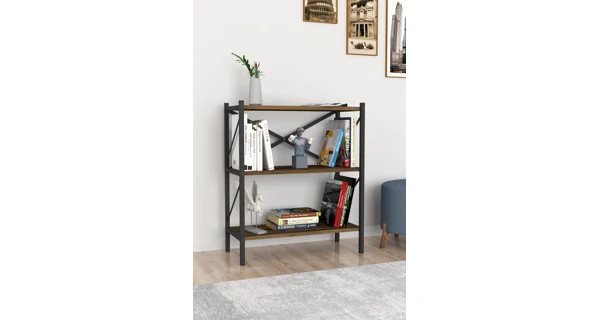 Kovový regál MEBRU 86 cm, černá/lydia