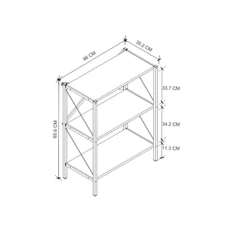 Kovový regál MEBRU 86 cm, černá/lydia