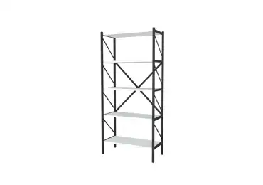 Kovový regál PEMTA 158 cm, černá/bílá