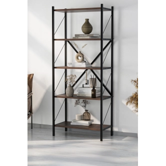 Kovový regál PEMTA 158 cm, černá/mars