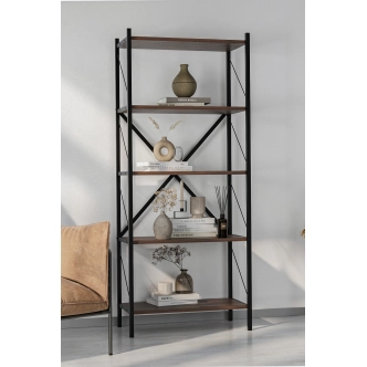 Kovový regál PEMTA 158 cm, černá/mars