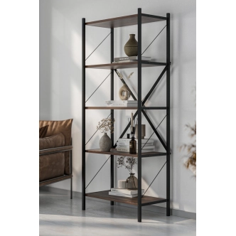 Kovový regál PEMTA 158 cm, černá/mars