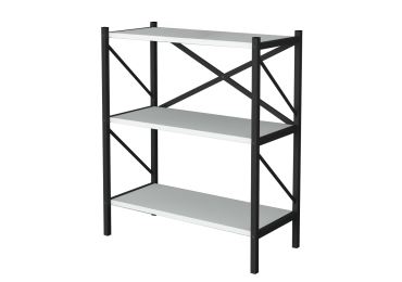 Kovový regál PEMTA 86 cm, černá/bílá